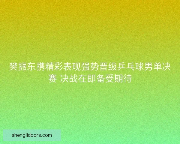 樊振东携精彩表现强势晋级乒乓球男单决赛 决战在即备受期待