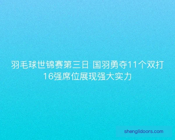 羽毛球世锦赛第三日 国羽勇夺11个双打16强席位展现强大实力